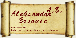 Aleksandar Bršović vizit kartica
